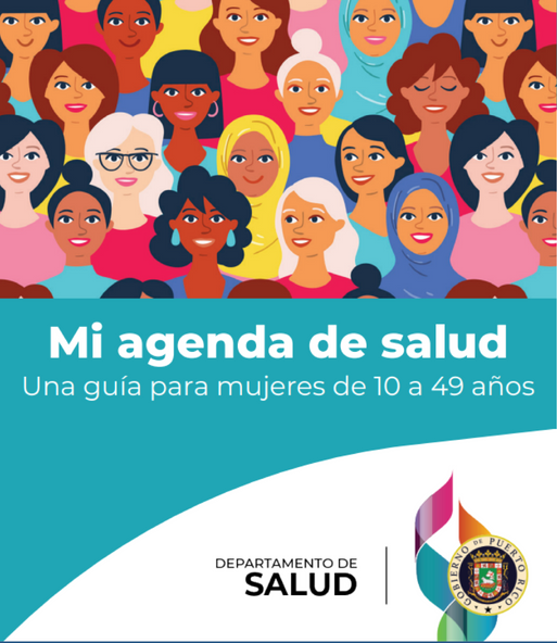 Front page of an educative health prevention agenda for women and youth. 
